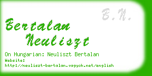 bertalan neuliszt business card